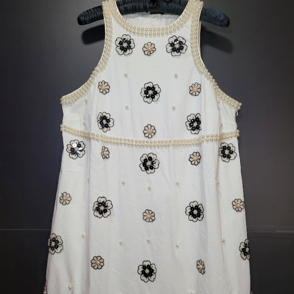 Maeve Anthropologie Plus 3D Embellished Shift Mini Dress 1X